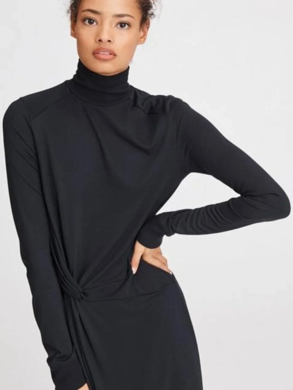 Rag & Bone Shawl Wrap Turtleneck Midi Dress